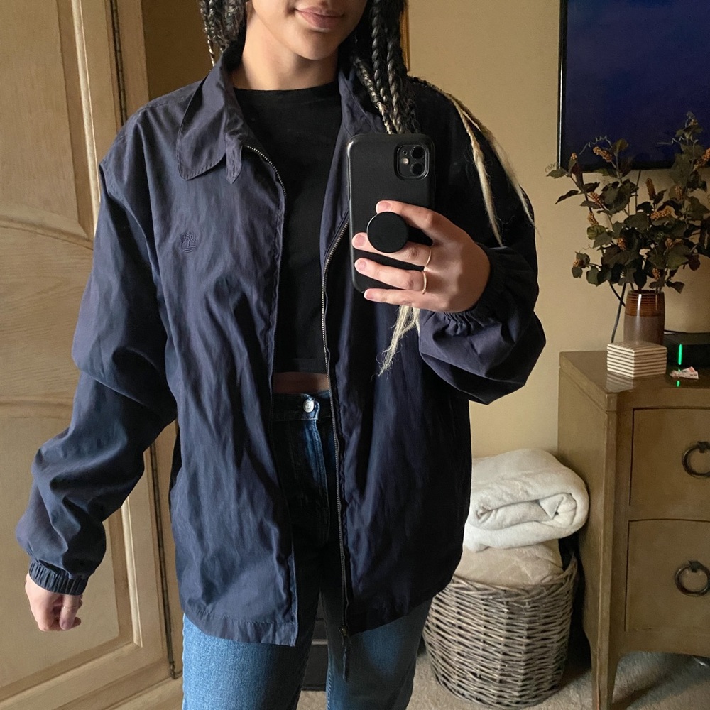 Vintage Timberland Dad Navy Windbreaker Jacket